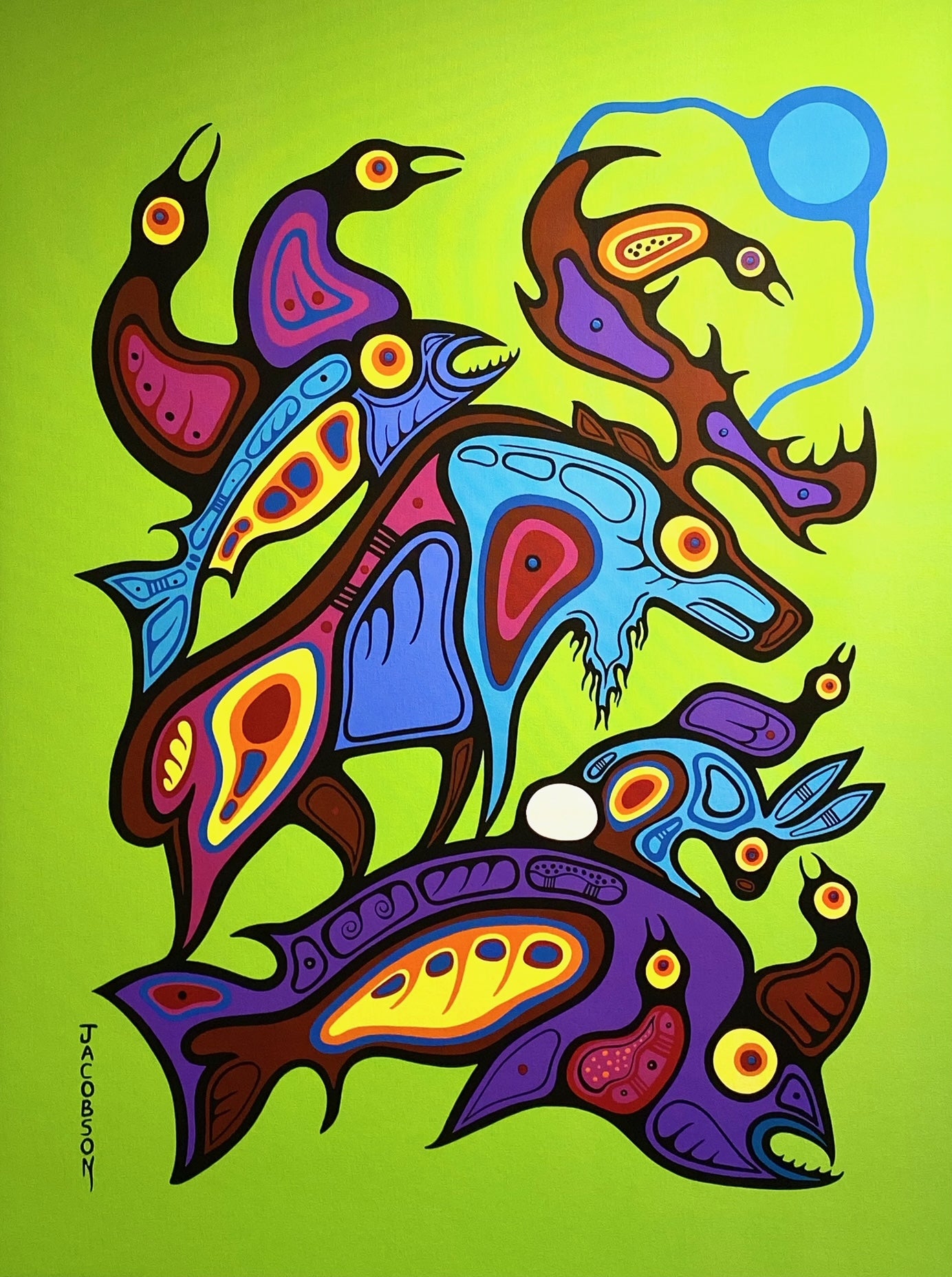 Limited Edition Giclee "All My Relations" Signed by Mark Anthony Jacobson - Mark Anthony Jacobson - Canvas - Pentlatch Gallery - Aboriginal Art - Parksville, BC, Canada