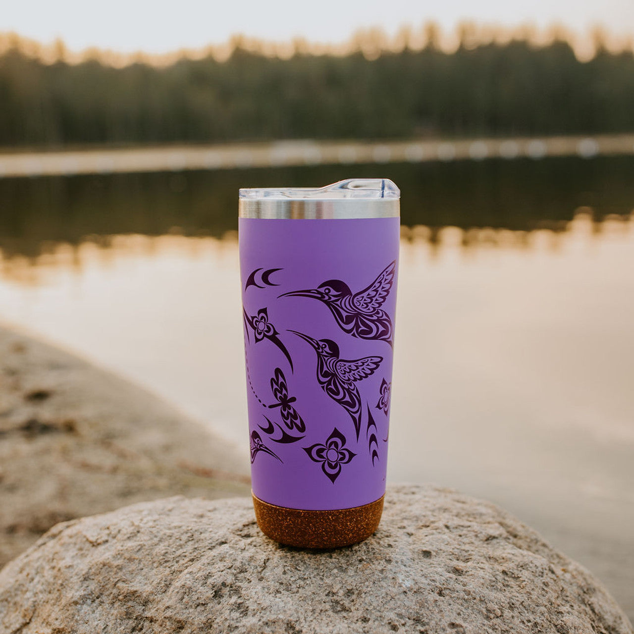 Cork Base Travel Mugs - Hummingbird - 20 oz