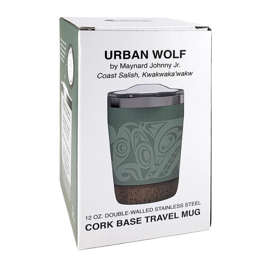 Cork Base Travel Mug (12oz) - Urban Wolf