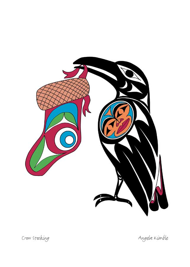 Crow Stocking - Holiday Card