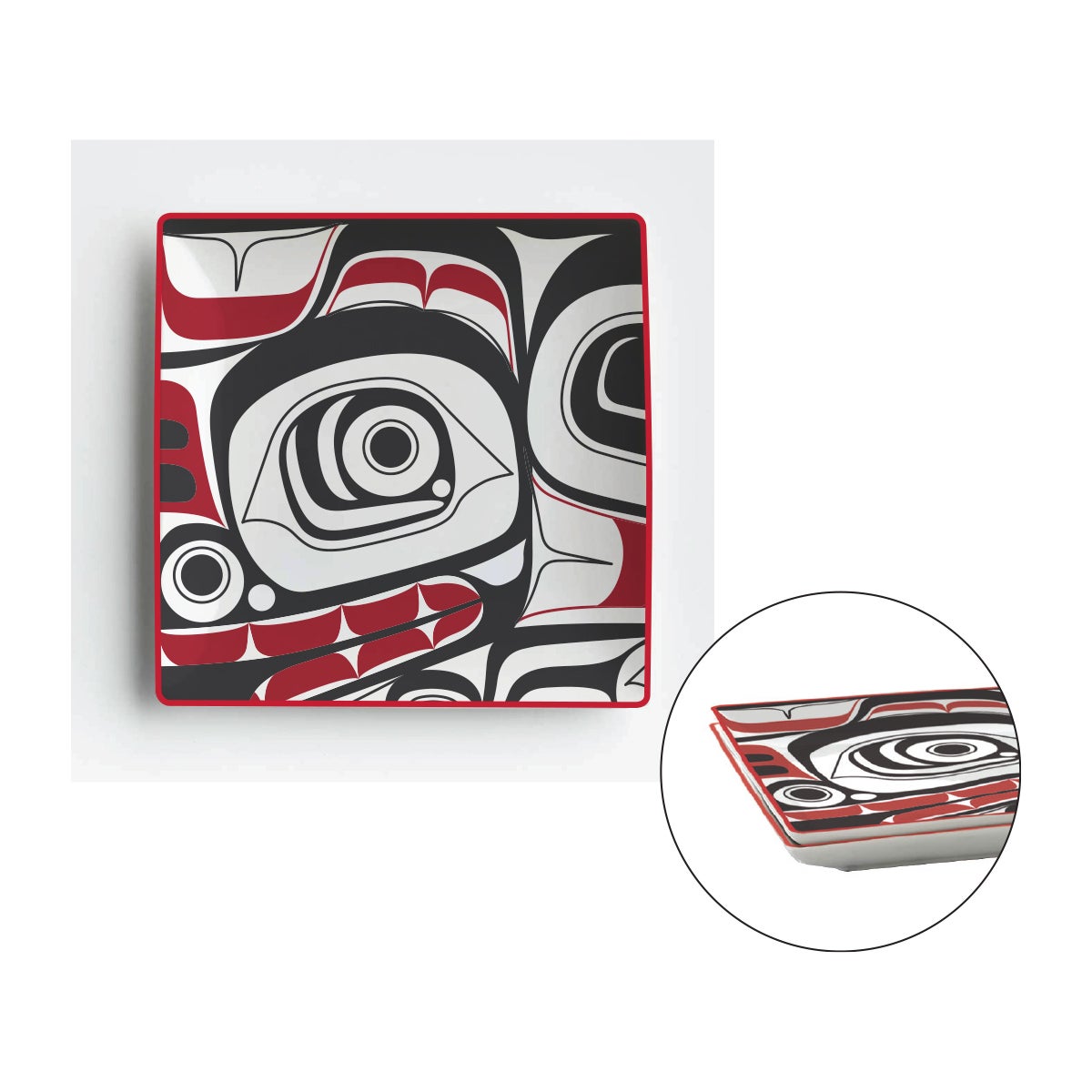 Appetizer Plates (Set of 2) - Matriarch Bear by Morgan Asoyuf - Morgan Asoyuf - Kitchenware - Pentlatch Gallery - Aboriginal Art - Parksville, BC, Canada