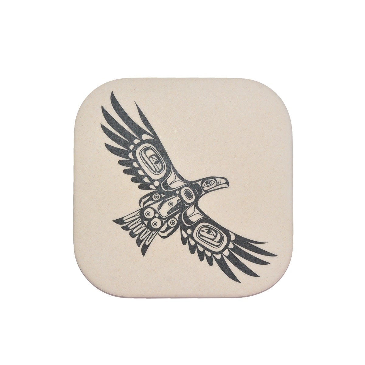 Bamboo Coasters - Soaring Eagle by Corey Bulpitt - Corey Bulpitt - Kitchenware - Pentlatch Gallery - Aboriginal Art - Parksville, BC, Canada