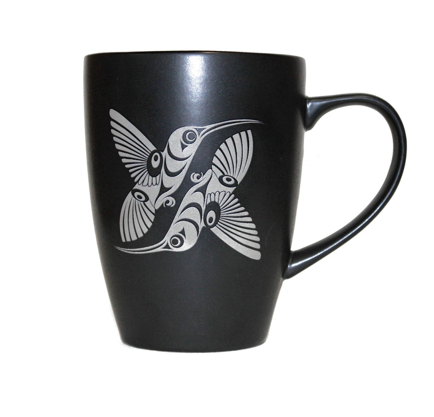 Black Mug - The Offering by Francis Horne Sr. - Francis Horne Sr. - Kitchenware - Pentlatch Gallery - Aboriginal Art - Parksville, BC, Canada
