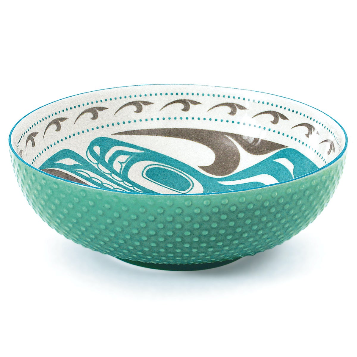 Porcelain Art Serving Bowl - Killer Whale by Trevor Angus - Trevor Angus - Kitchenware - Pentlatch Gallery - Aboriginal Art - Parksville, BC, Canada