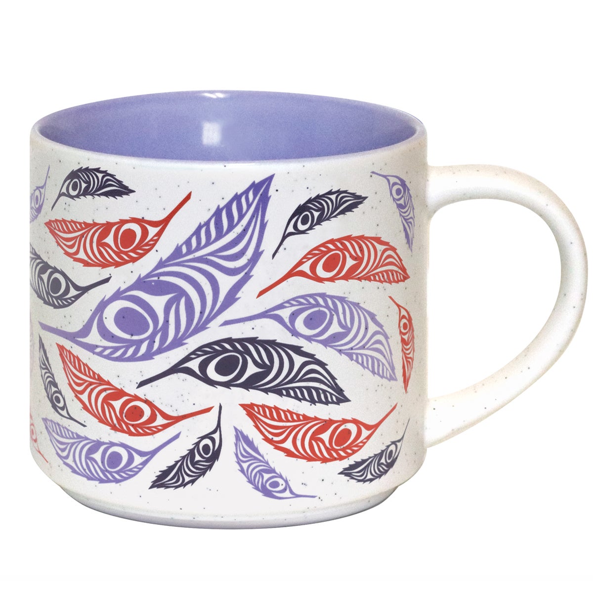 Ceramic Mug (Feather) - (Artist Unknown) - Kitchenware - Pentlatch Gallery - Aboriginal Art - Parksville, BC, Canada