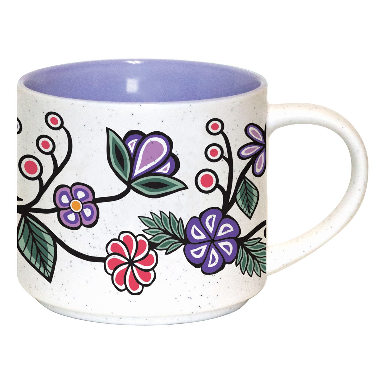 Ceramic Mug (Ojibwe Florals) - (Artist Unknown) - Kitchenware - Pentlatch Gallery - Aboriginal Art - Parksville, BC, Canada