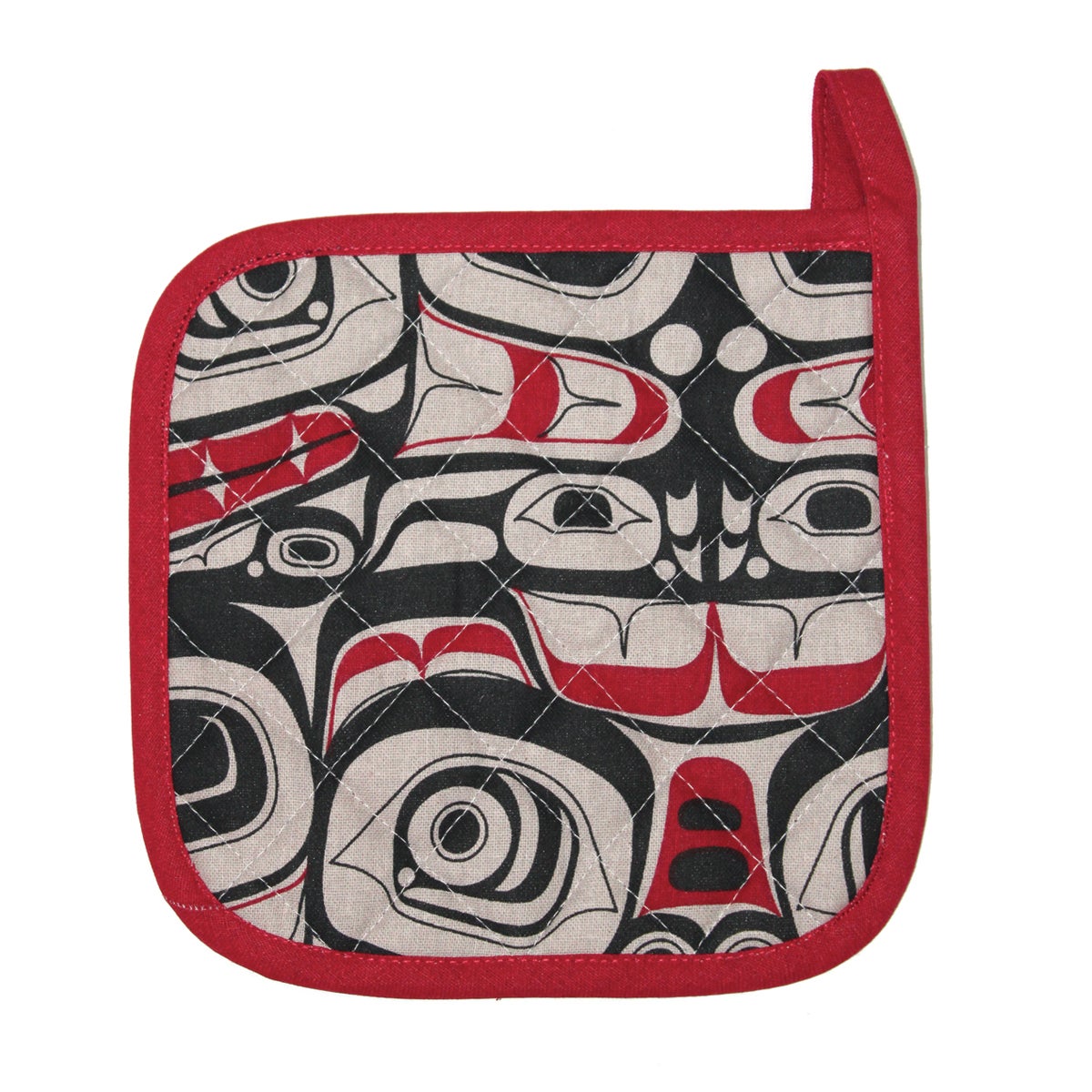 Cotton Potholder - Matriarch Bear by Morgan Asoyuf - Morgan Asoyuf - Kitchenware - Pentlatch Gallery - Aboriginal Art - Parksville, BC, Canada