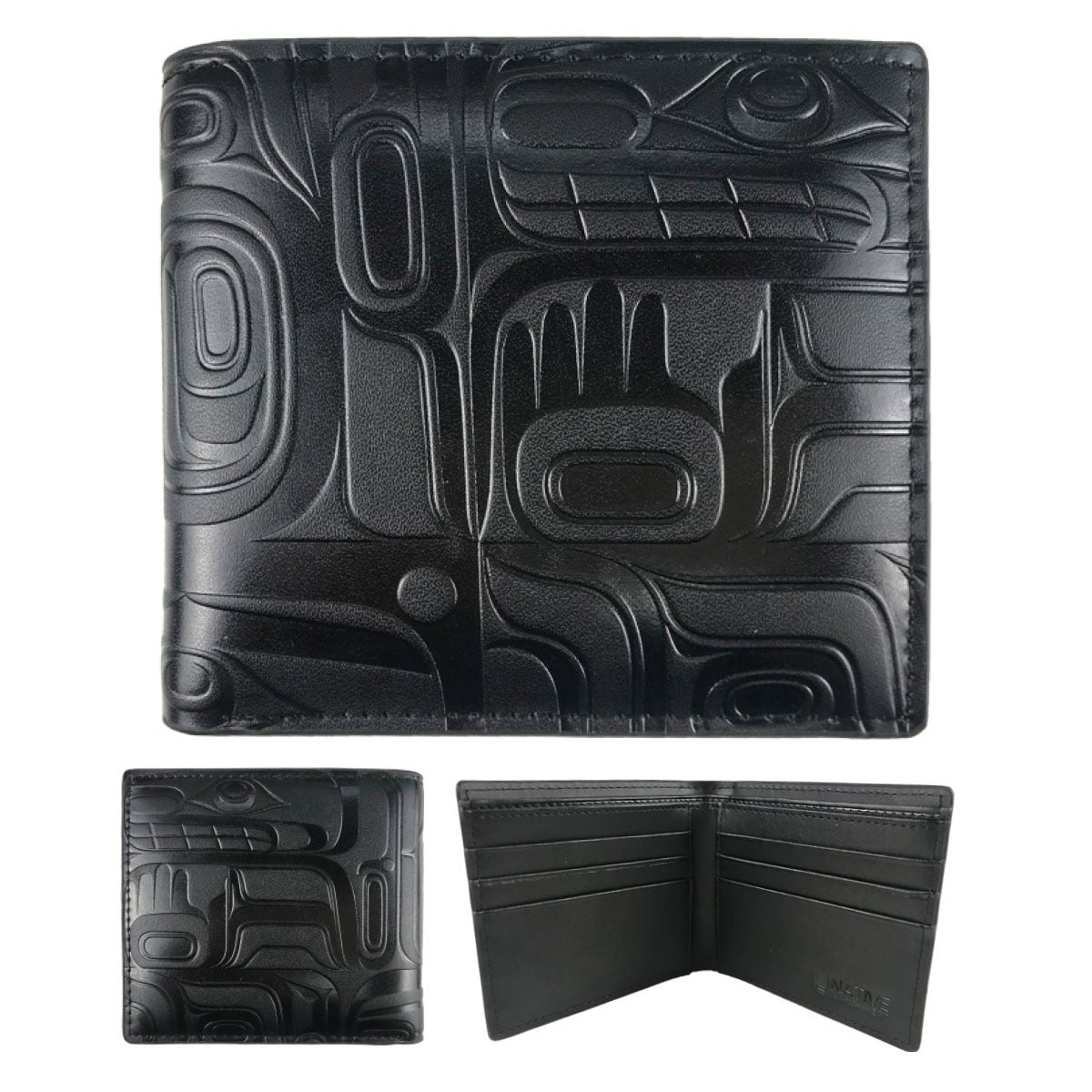Leather Embossed Wallet - Tradition by Ryan Cranmer - Ryan Cranmer - Leather Goods - Pentlatch Gallery - Aboriginal Art - Parksville, BC, Canada