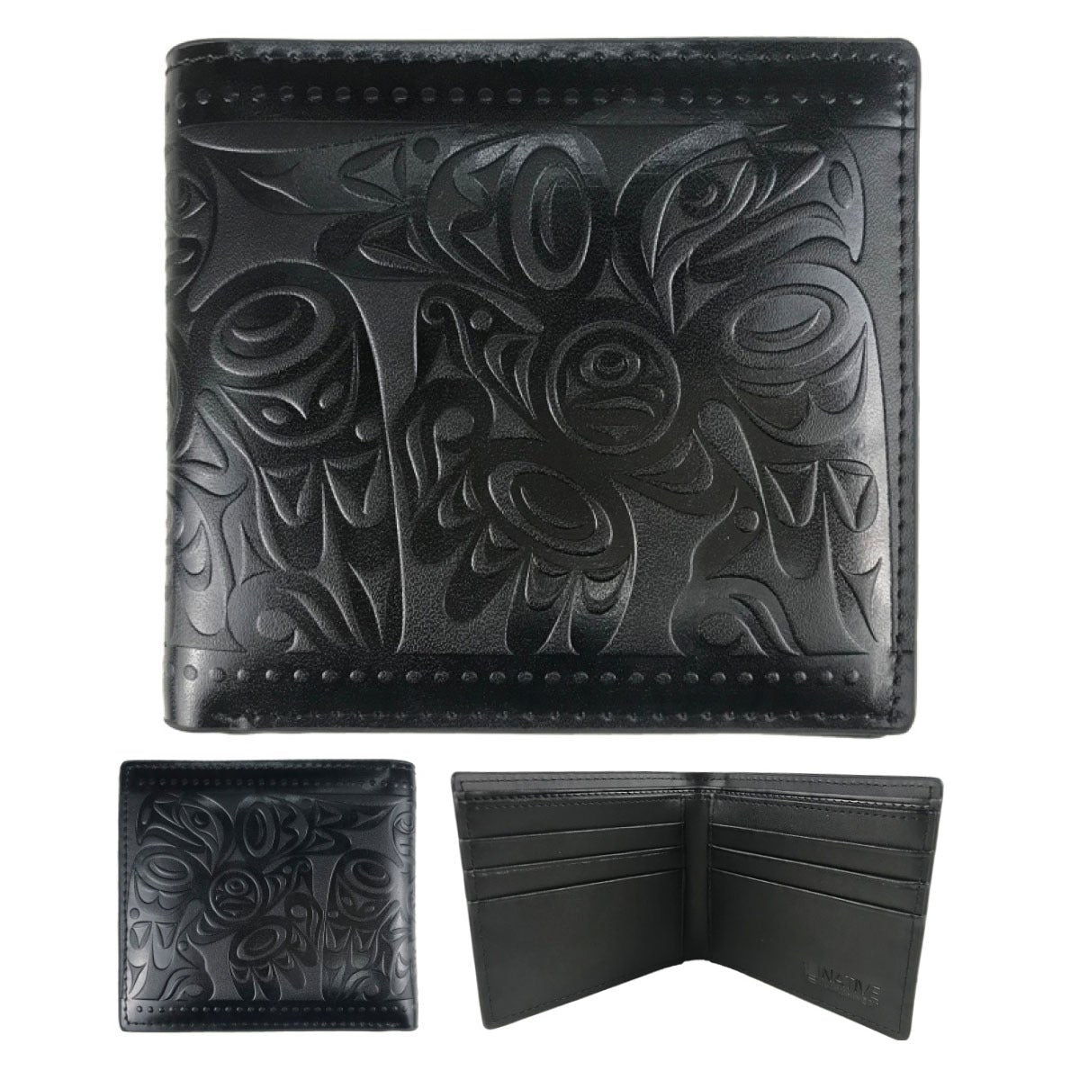 Leather Embossed Wallet - Salish Eagle by Joe Wilson-Sxwaset - Joe Wilson-Sxwaset - Leather Goods - Pentlatch Gallery - Aboriginal Art - Parksville, BC, Canada