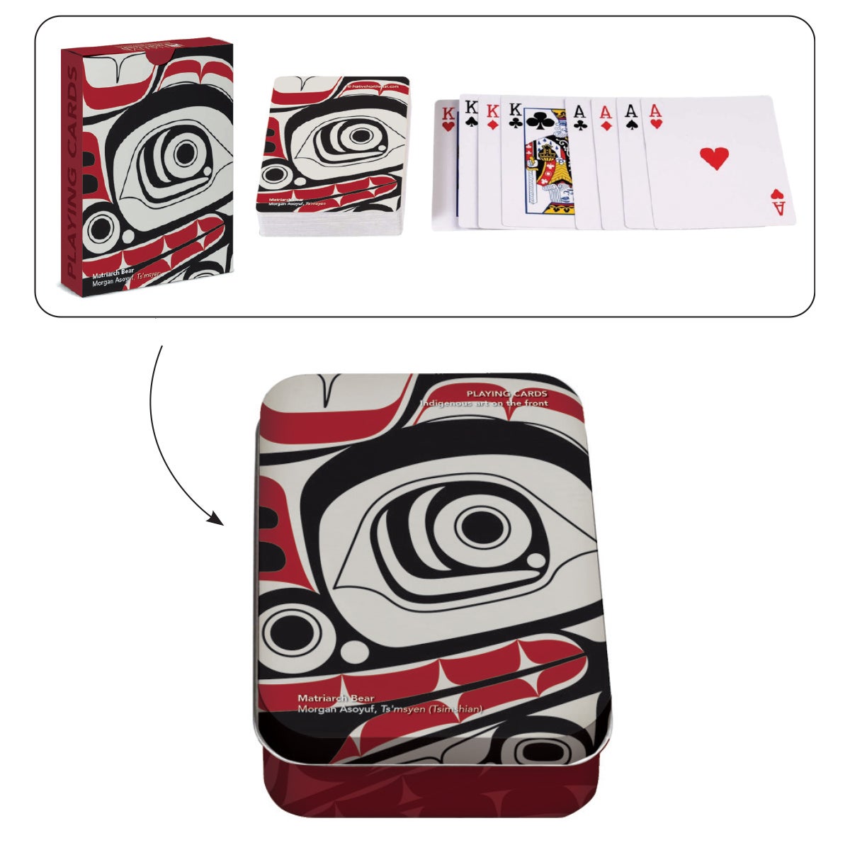 Playing Cards - Single Deck - Matriarch Bear by Morgan Asoyuf - Morgan Asoyuf - Games - Pentlatch Gallery - Aboriginal Art - Parksville, BC, Canada