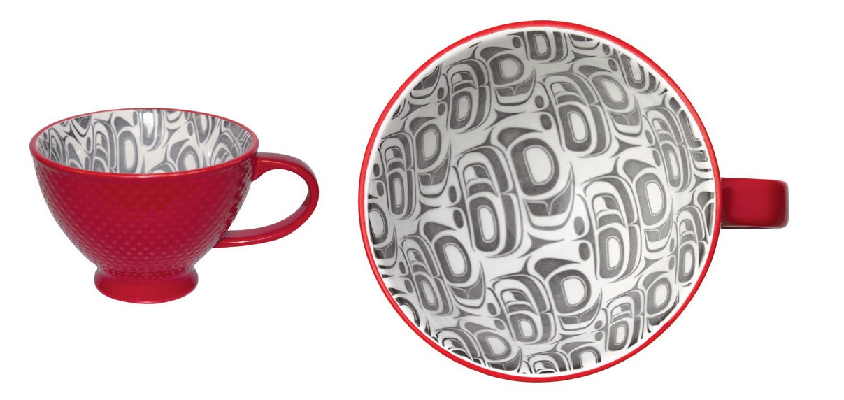 Porcelain Art Mug - Transforming Eagle by Ryan Cranmer - Ryan Cranmer - Kitchenware - Pentlatch Gallery - Aboriginal Art - Parksville, BC, Canada