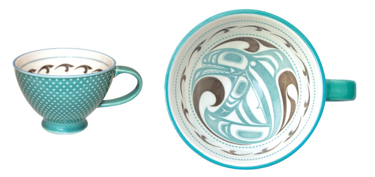 Porcelain Art Mug - Killer Whale by Trevor Angus - Trevor Angus - Kitchenware - Pentlatch Gallery - Aboriginal Art - Parksville, BC, Canada