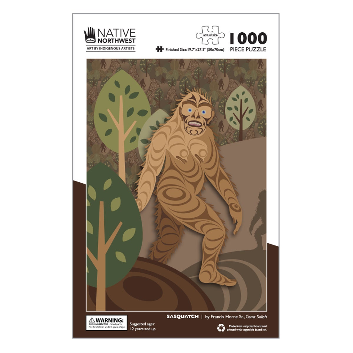 1000 Piece Jigsaw Puzzle - Sasquatch - (Artist Unknown) - Puzzle - Pentlatch Gallery - Aboriginal Art - Parksville, BC, Canada