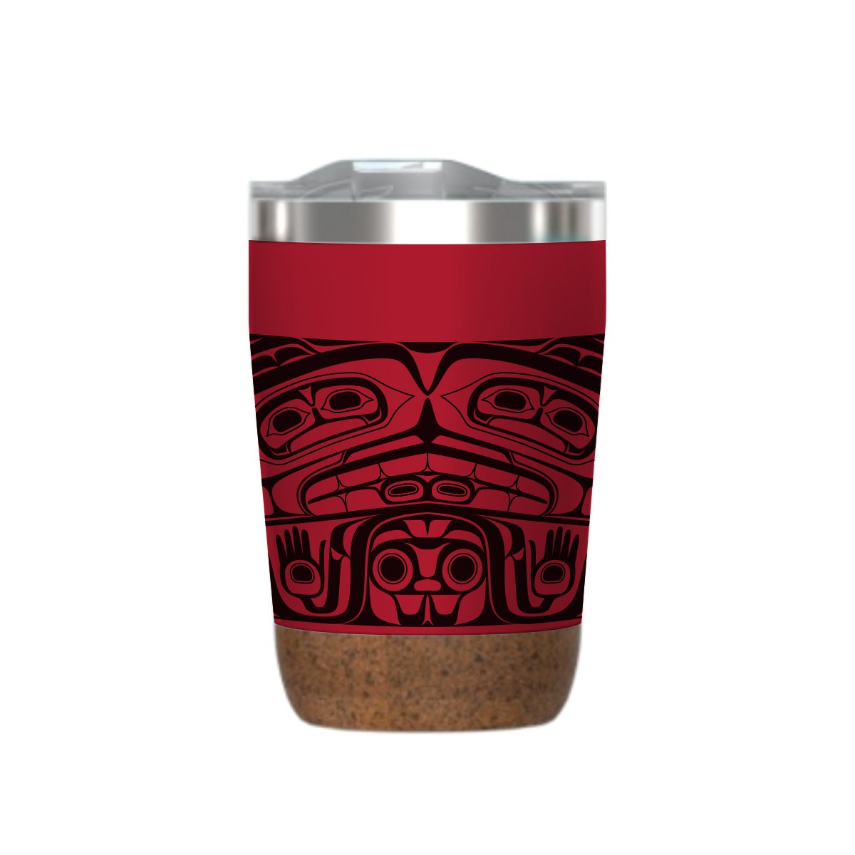 Cork Base Travel Mugs - Treasure of Our Ancestors by Donnie Edenshaw, 12oz - Donnie Edenshaw - Kitchenware - Pentlatch Gallery - Aboriginal Art - Parksville, BC, Canada