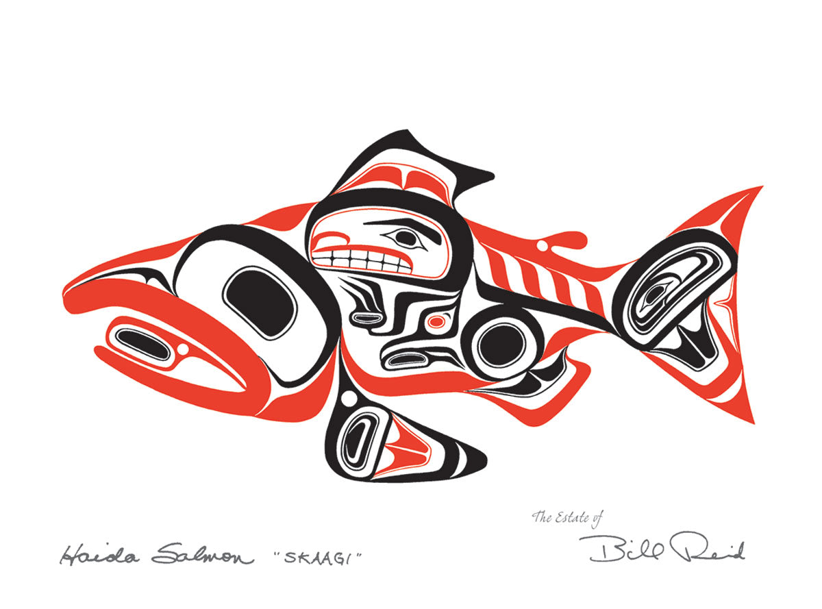 Haida Salmon (Framed) - Reid, Bill - Mini Framed - Pentlatch Gallery - Aboriginal Art - Parksville, BC, Canada