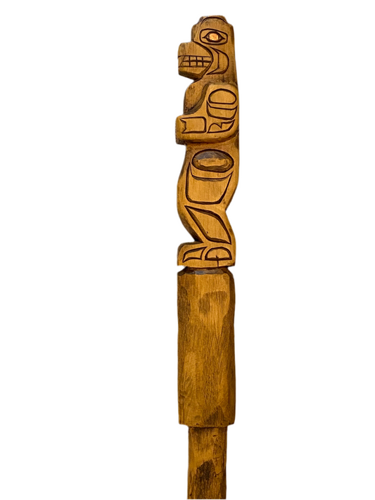 Antique Bear Talking Stick - Unknown Artist