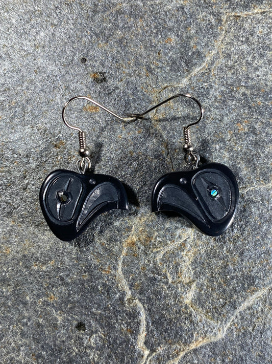 Eagle Haida Argillite Earrings