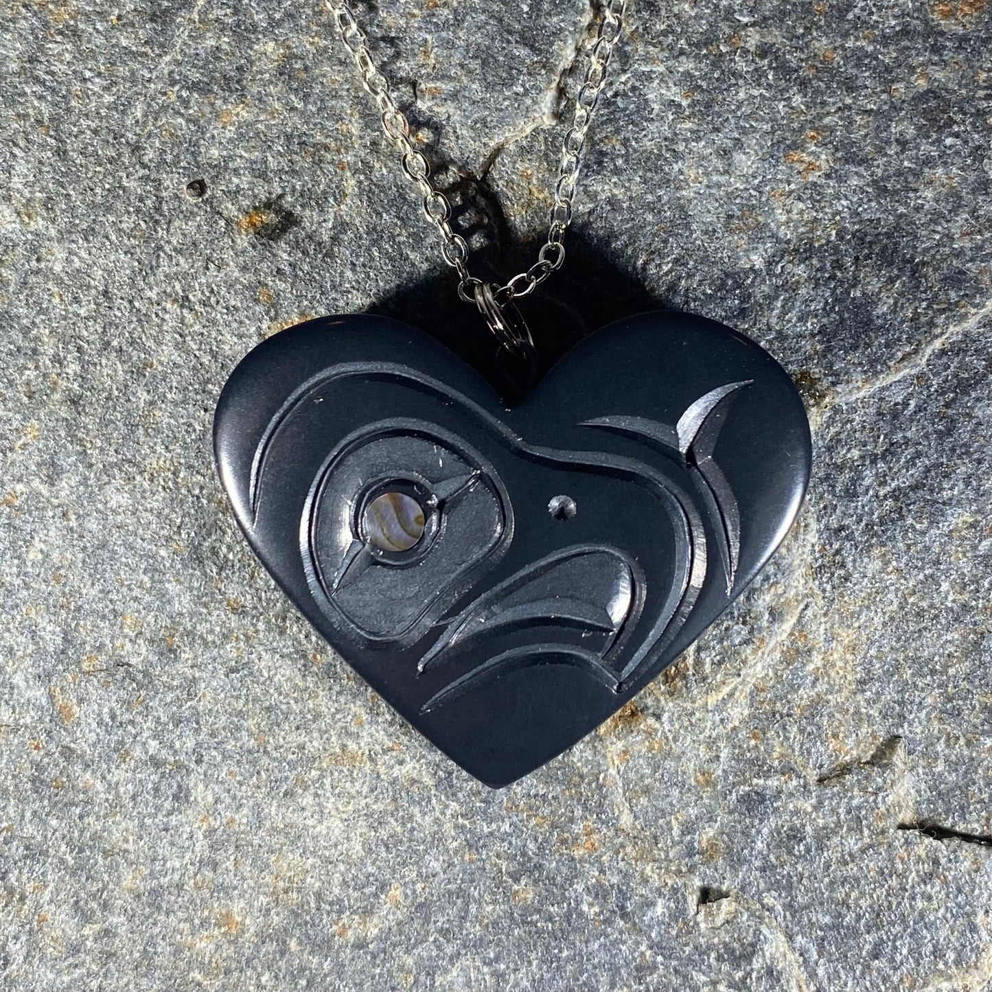 Eagle Heart Haida Argillite Pendant