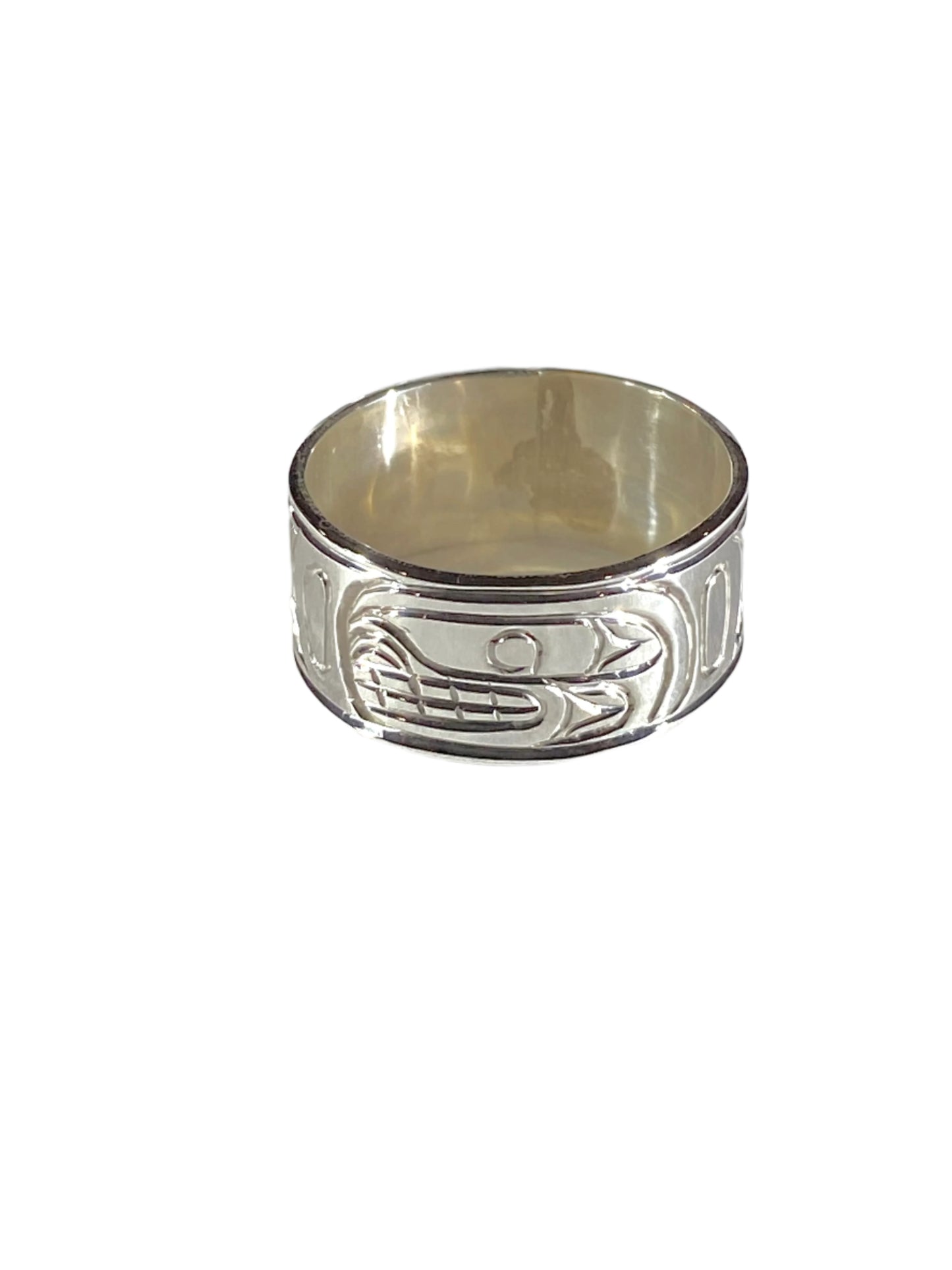 Silver Salmon Ring (sz-9 1/2)