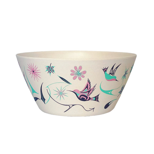 Hummingbirds Bamboo Bowl (10”)