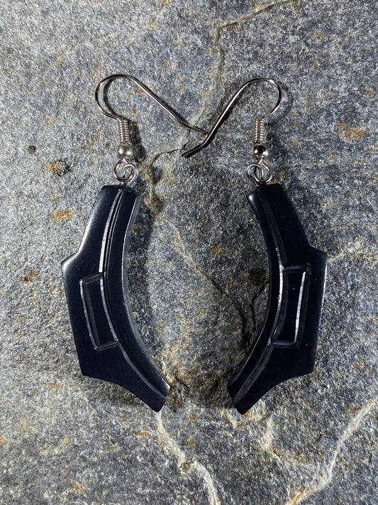 Canoe Haida Argillite Earrings