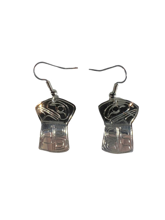 Silver Eagle Shield Earrings