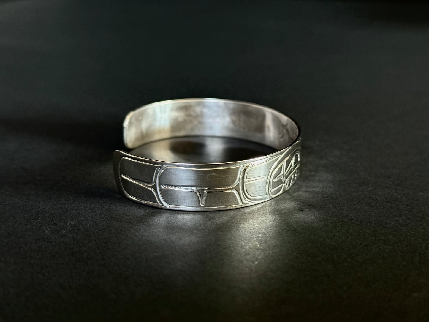 Eagle & Salmon Silver Bracelet