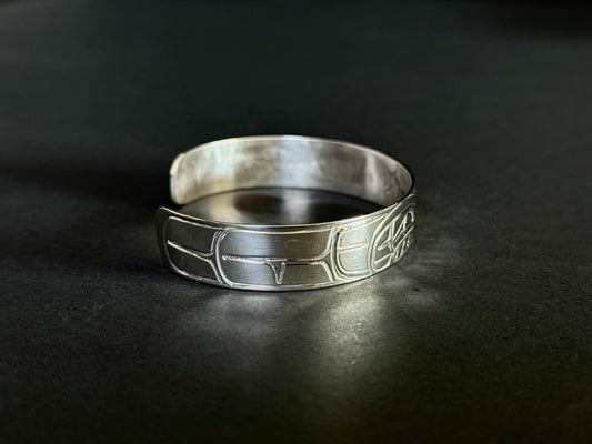 Sterling Silver Eagle & Salmon Bracelet
