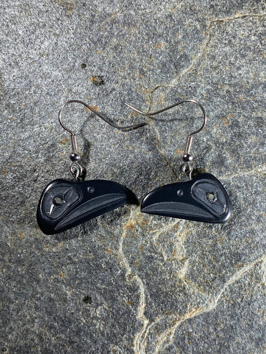 Raven Haida Argillite Earrings