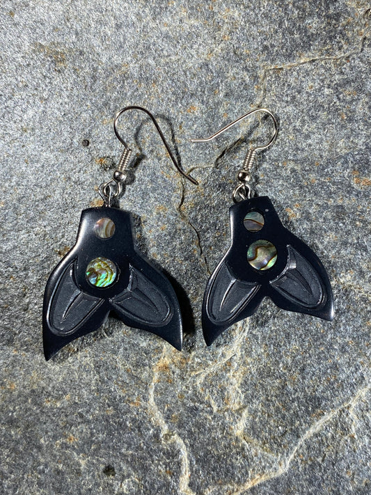 Tail Haida Argillite Earrings