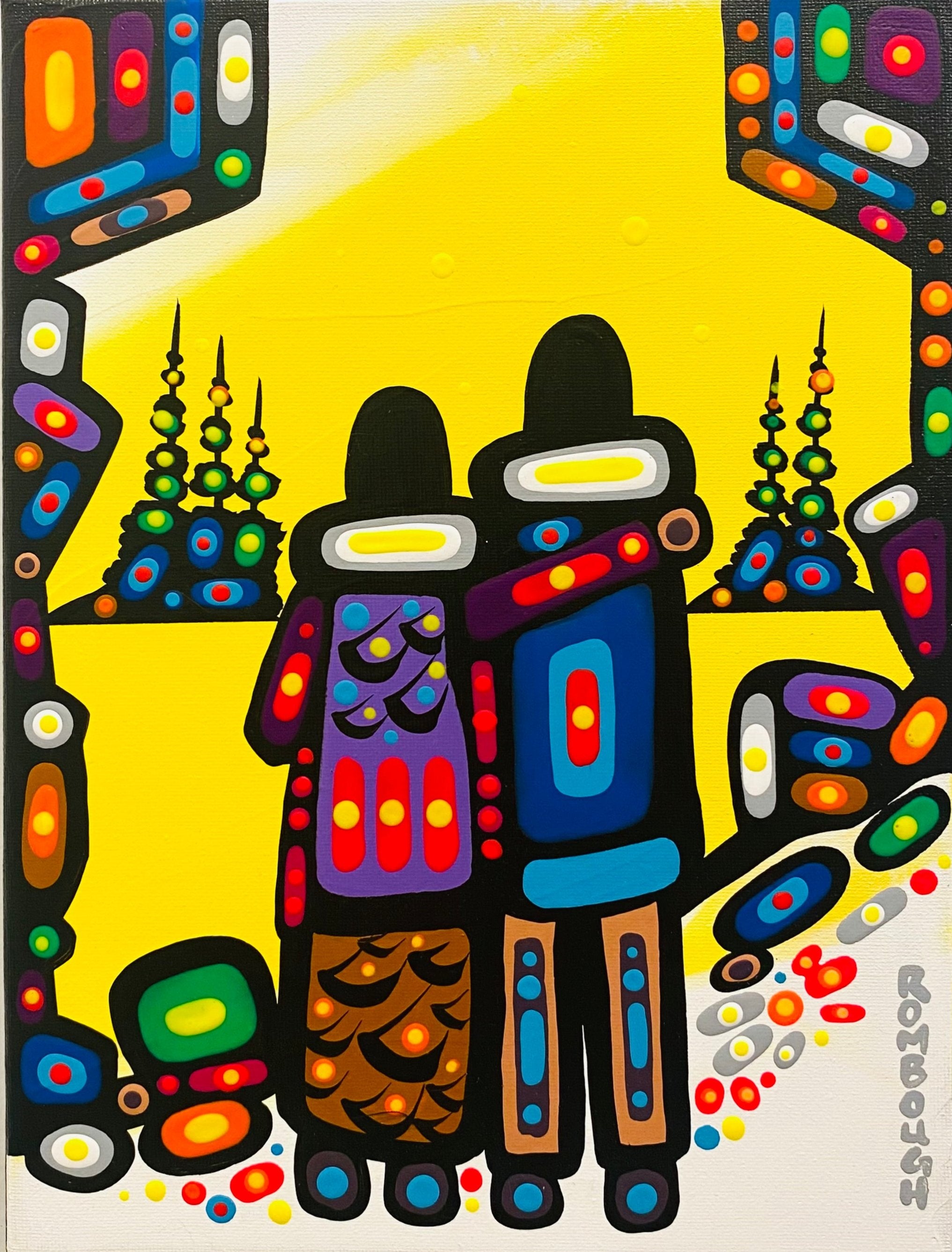 Guardians- Painting by John Rombough Dene/Chippewa – Pentlatch Gallery