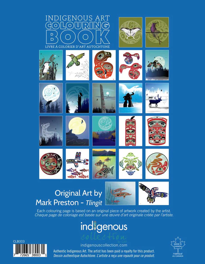 Indigenous Art Colouring Book - Mark Preston - Colouring Book - Pentlatch Gallery - Aboriginal Art - Parksville, BC, Canada