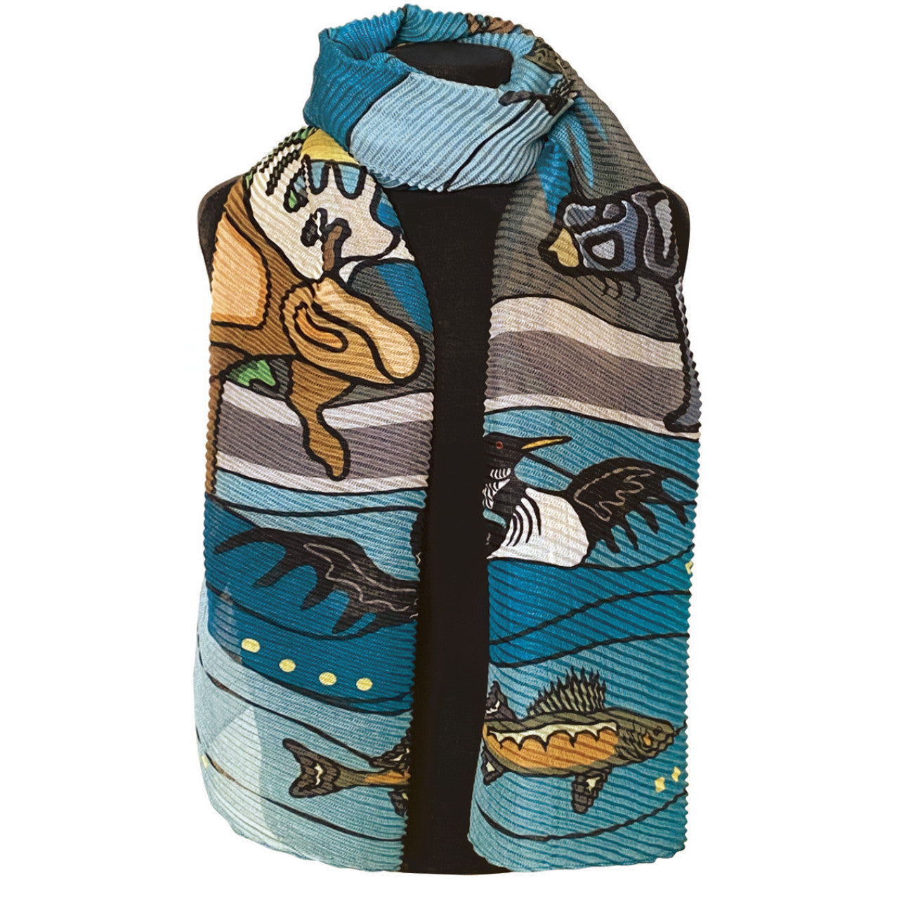 Eco Scarf - All my Relations by Storm Angeconeb - Storm Angecomeb - Apparel - Pentlatch Gallery - Aboriginal Art - Parksville, BC, Canada