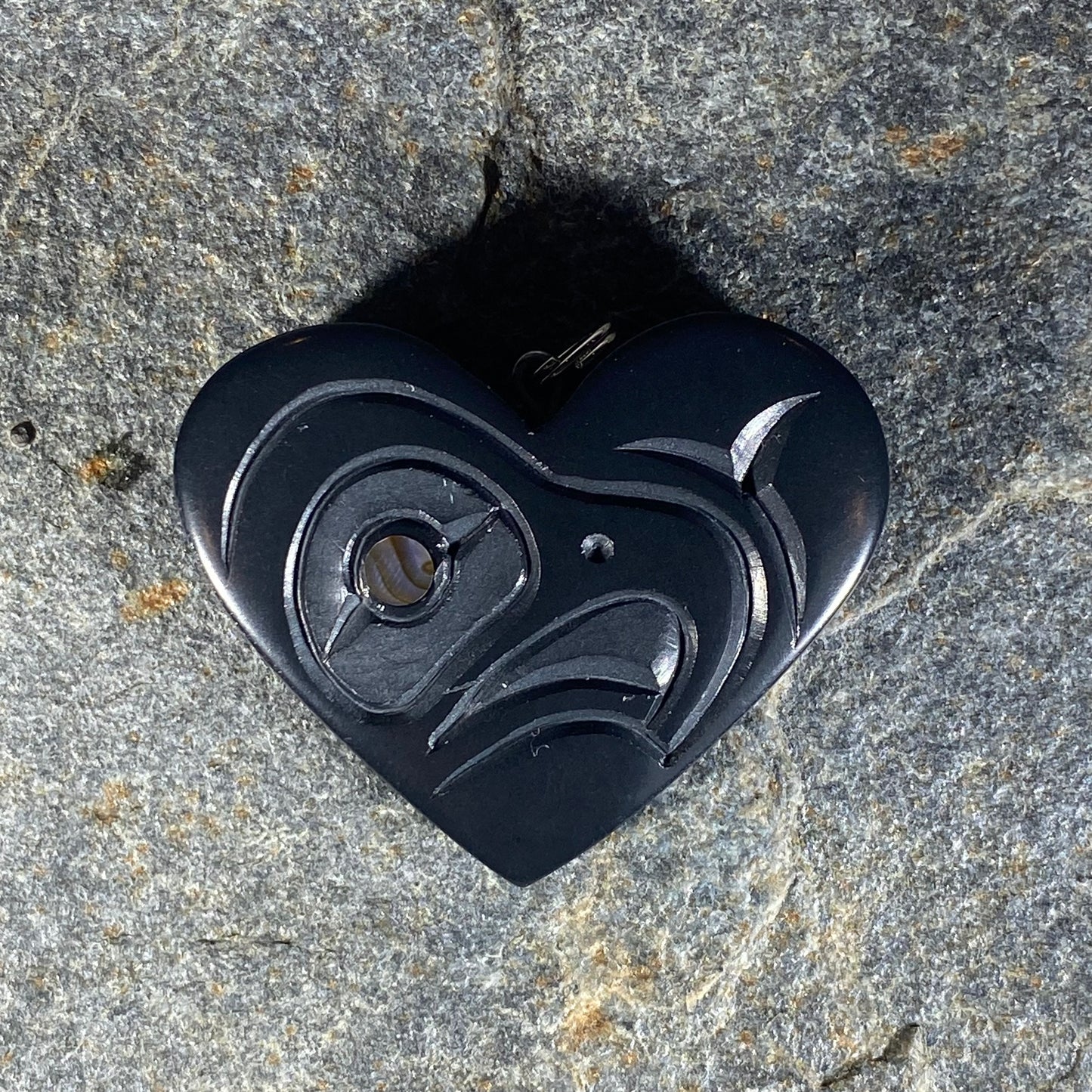 Eagle Heart Haida Argillite Pendant