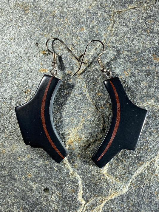 Canoe Haida Argillite Earrings