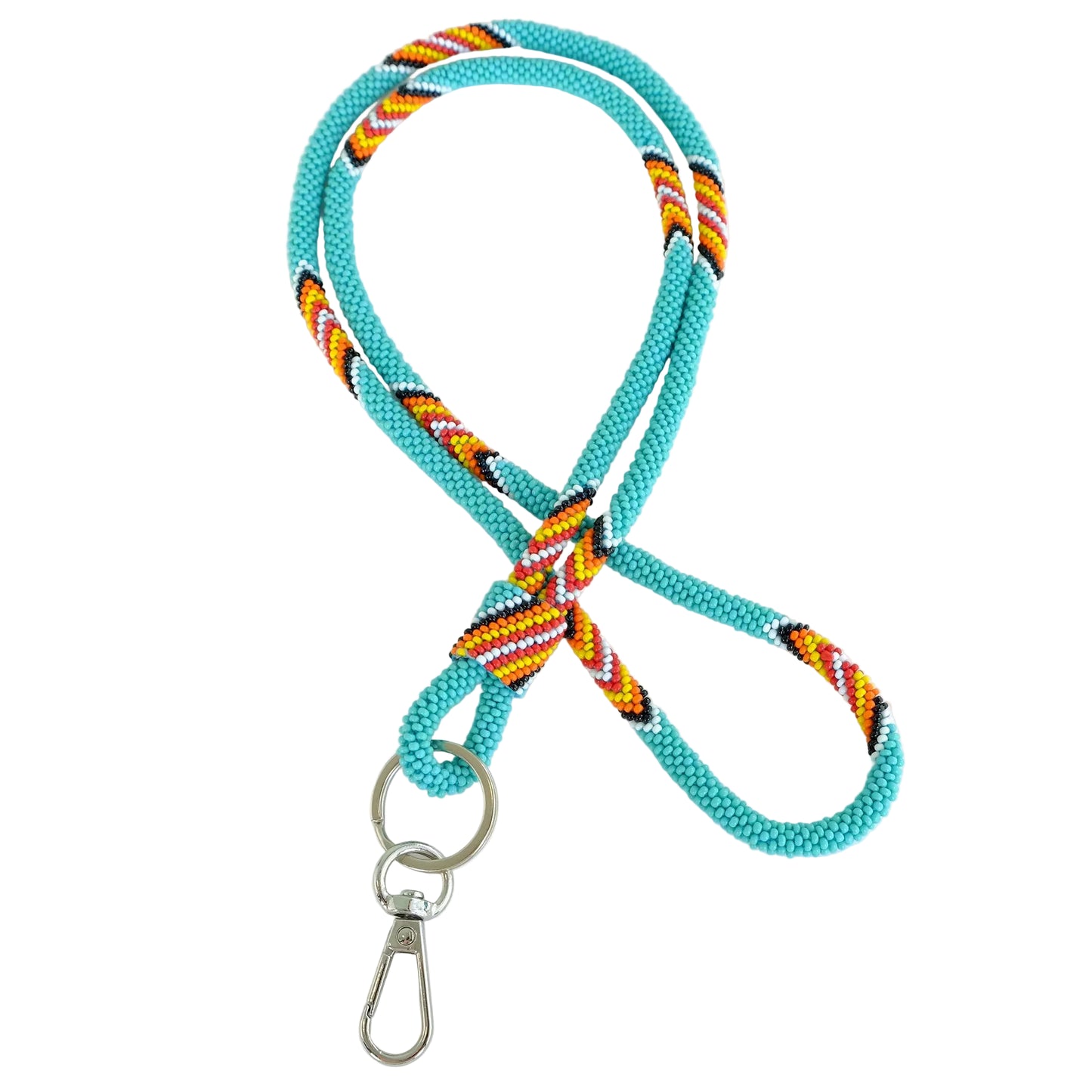 18" Teal Beaded Lanyard