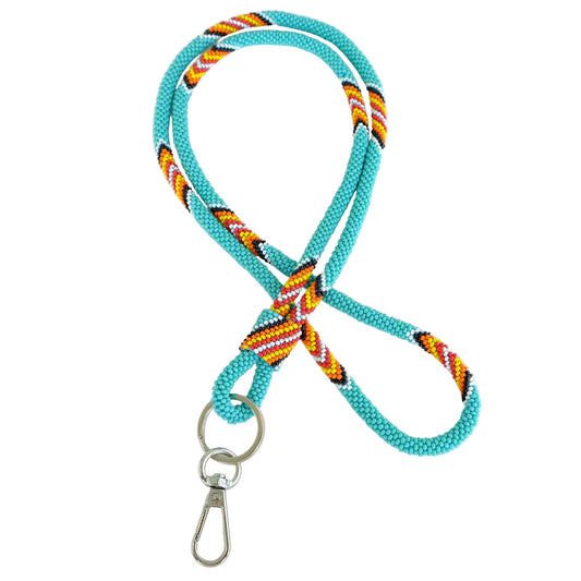18" Teal Beaded Lanyard