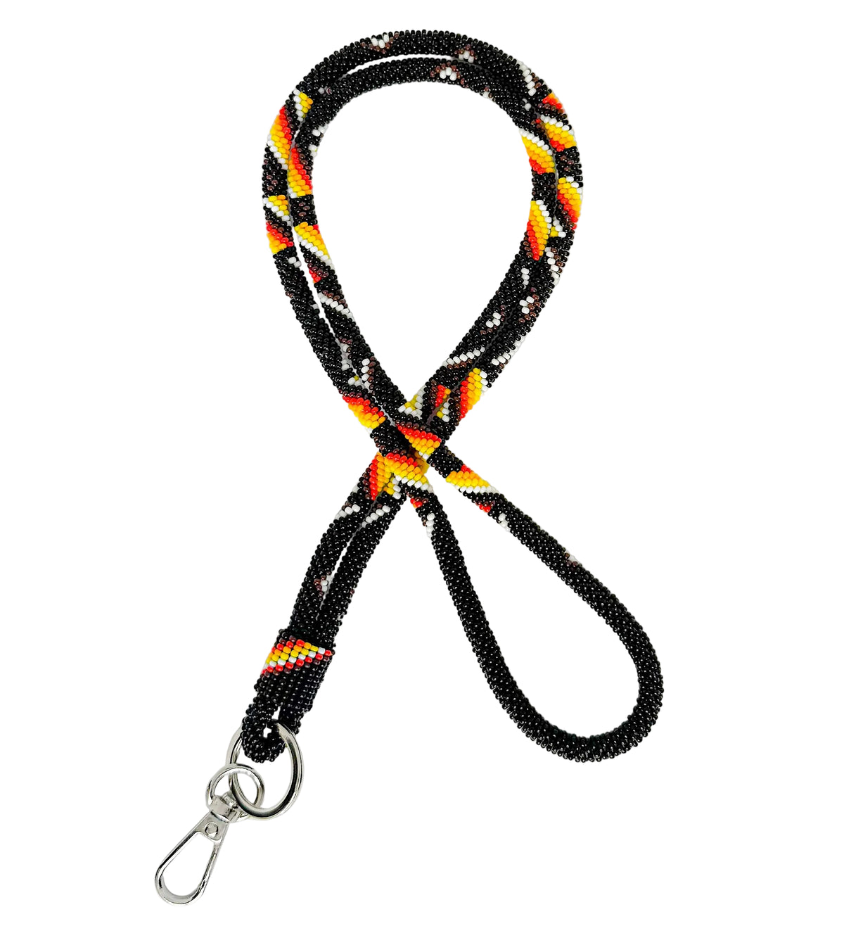 18" Black Beaded Lanyard
