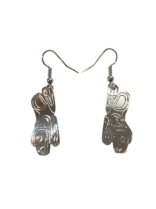 Silver Frog Earrings