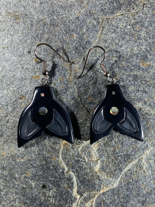 Tail Haida Argillite Earrings