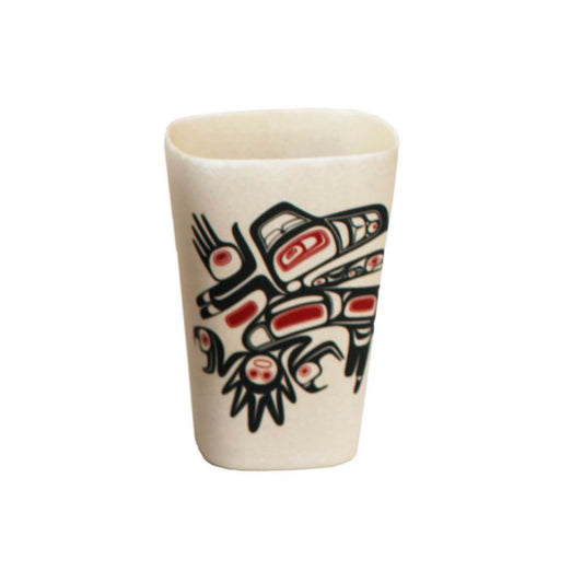 Bamboo cup - Running Raven by Morgan Asoyuf - Morgan Asoyuf - Kitchenware - Pentlatch Gallery - Aboriginal Art - Parksville, BC, Canada