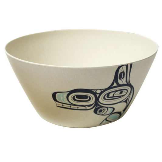 Bamboo Bowl (10") - Whale by Ernest Swanson - Ernest Swanson - Kitchenware - Pentlatch Gallery - Aboriginal Art - Parksville, BC, Canada