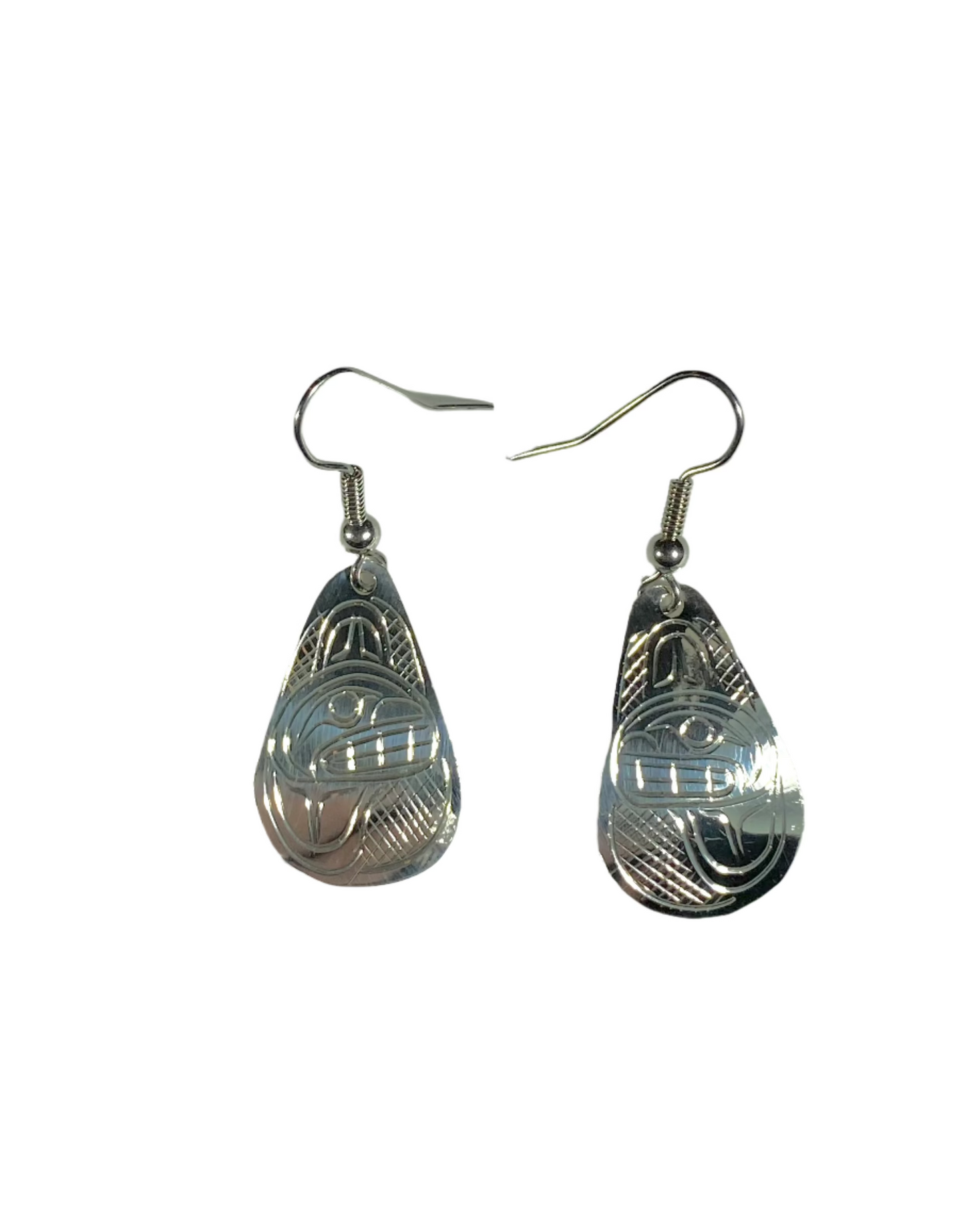 Silver Whale Earrings