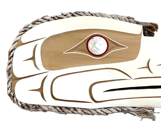 Large White Raven Plaque