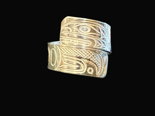 Sterling Silver Whale Wrap Ring