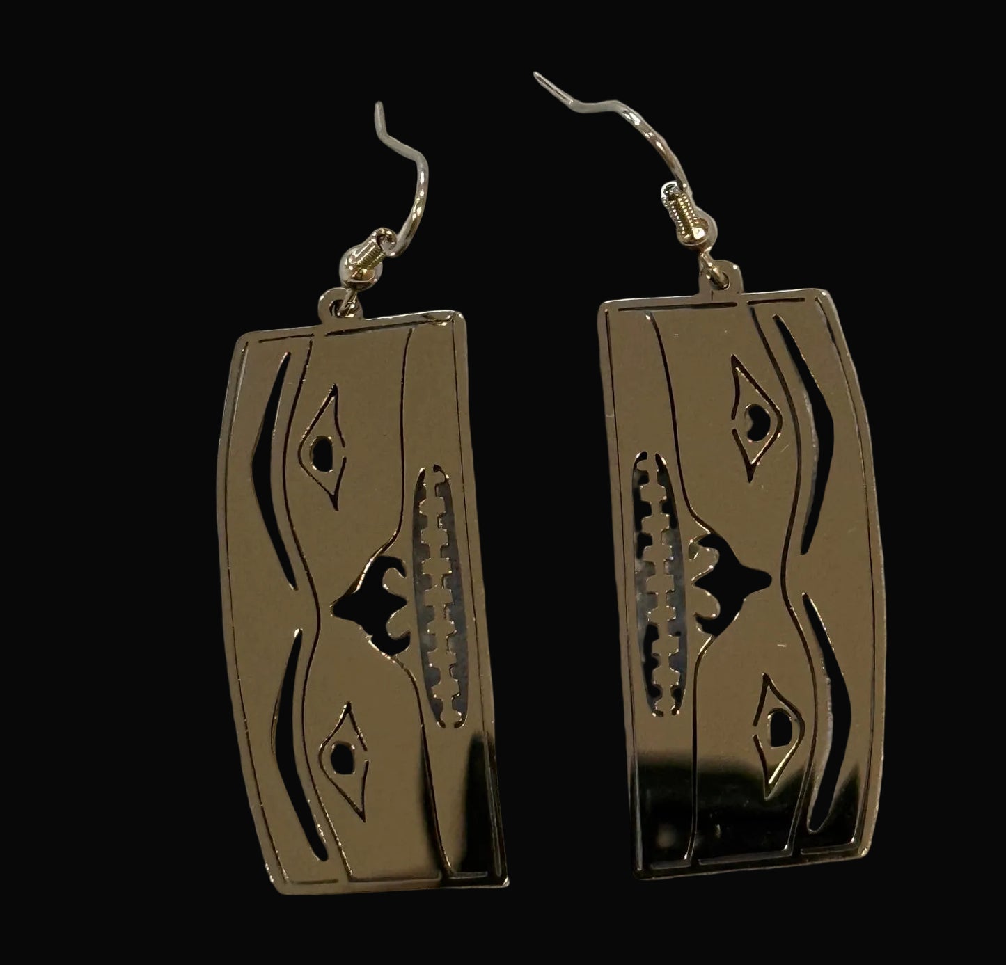 Stainless Steel Bentwood Box Earrings