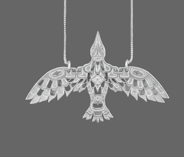 Creator's View of Raven Sterling Silver Pendant