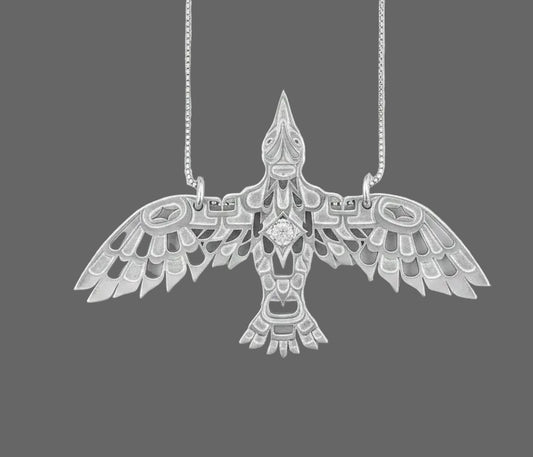 Creator's View of Raven Sterling Silver Pendant