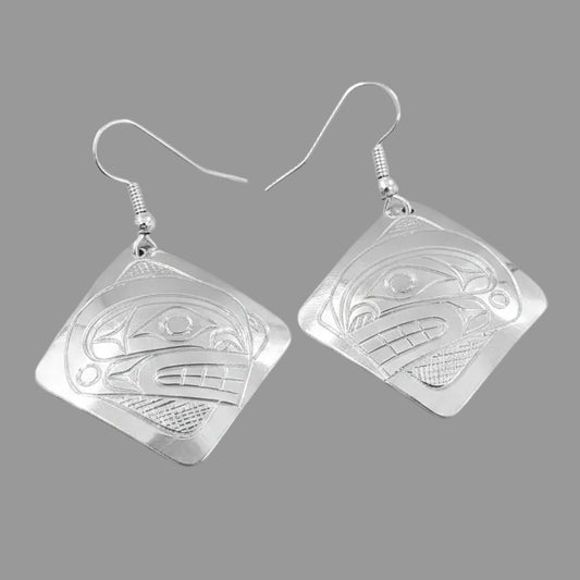 Sterling Silver Killer Whale Earrings
