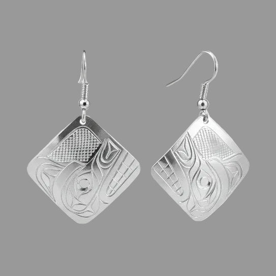 Sterling Silver Wolf Earrings